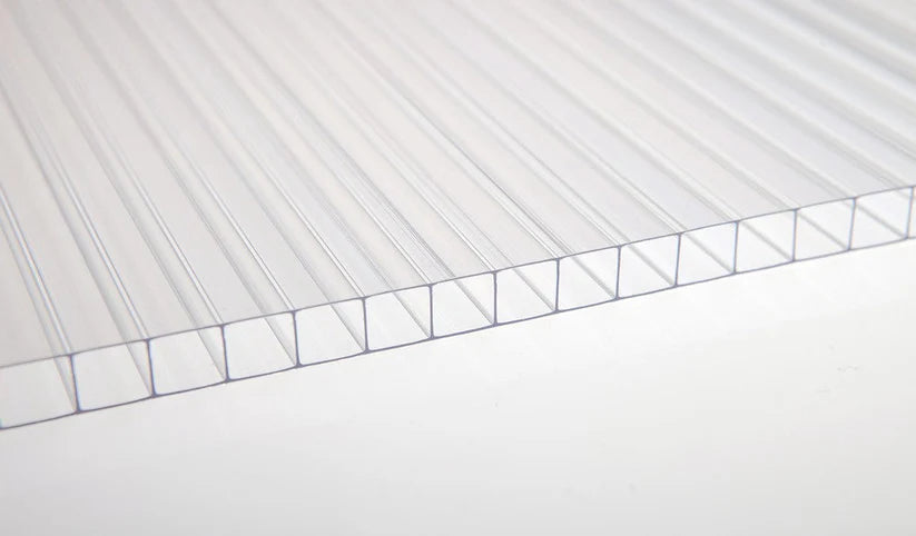 5/16 in. (8 mm) 48 in. x 192 in. Polycarbonate Clear twin-wall hollow sheet
