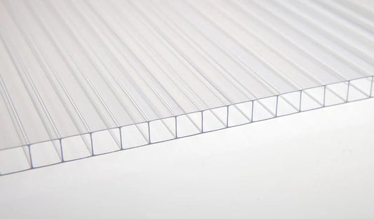 5/16 in. (8 mm) 48 in. x 192 in. Polycarbonate Clear twin-wall hollow sheet