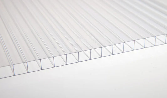 5/16 in. (8 mm) 48 in. x 144 in. Polycarbonate Clear twin-wall hollow sheet