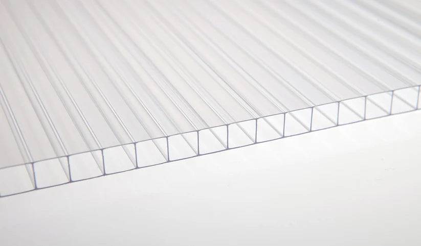5/16 in. (8 mm) 48 in. x 96 in. Polycarbonate Clear twin-wall hollow sheet